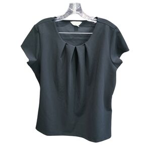 Liz Claiborne Black Pleated Women's Blouse